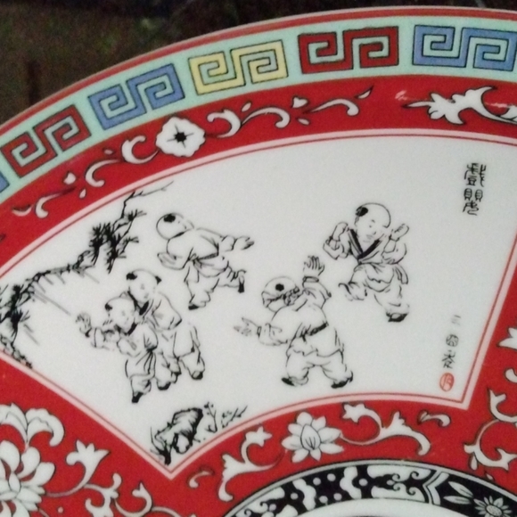 Large Vintage Chinese Dragon Culture Display Dish - Picture 5 of 8